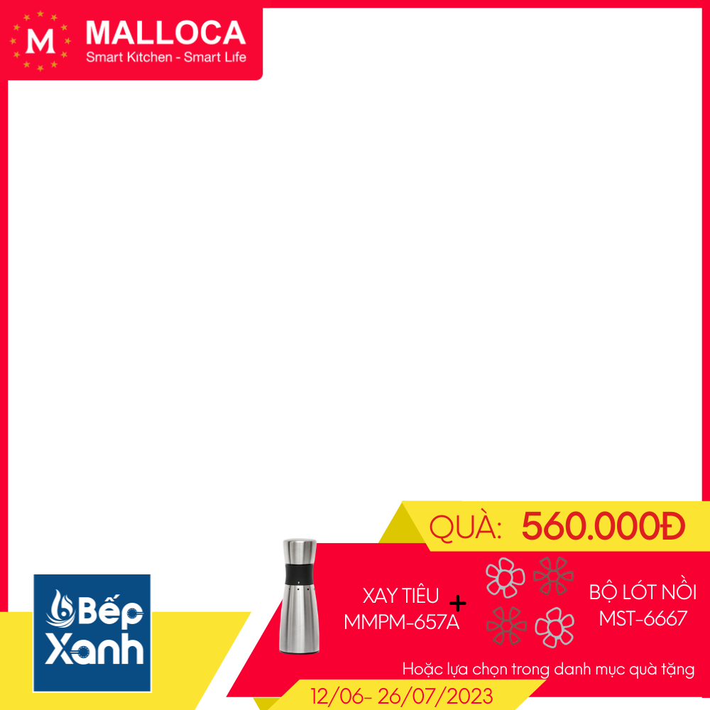Máy hút mùi áp tường Malloca MC 750E / Ngang 75cm, kiếu kính cong, nút bấm